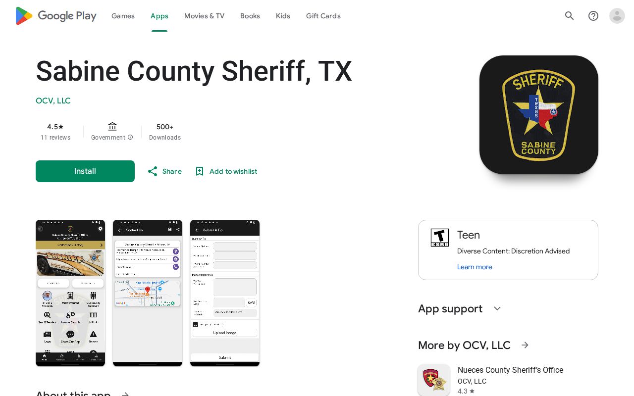 Sabine County arrest records official sheriff Android app