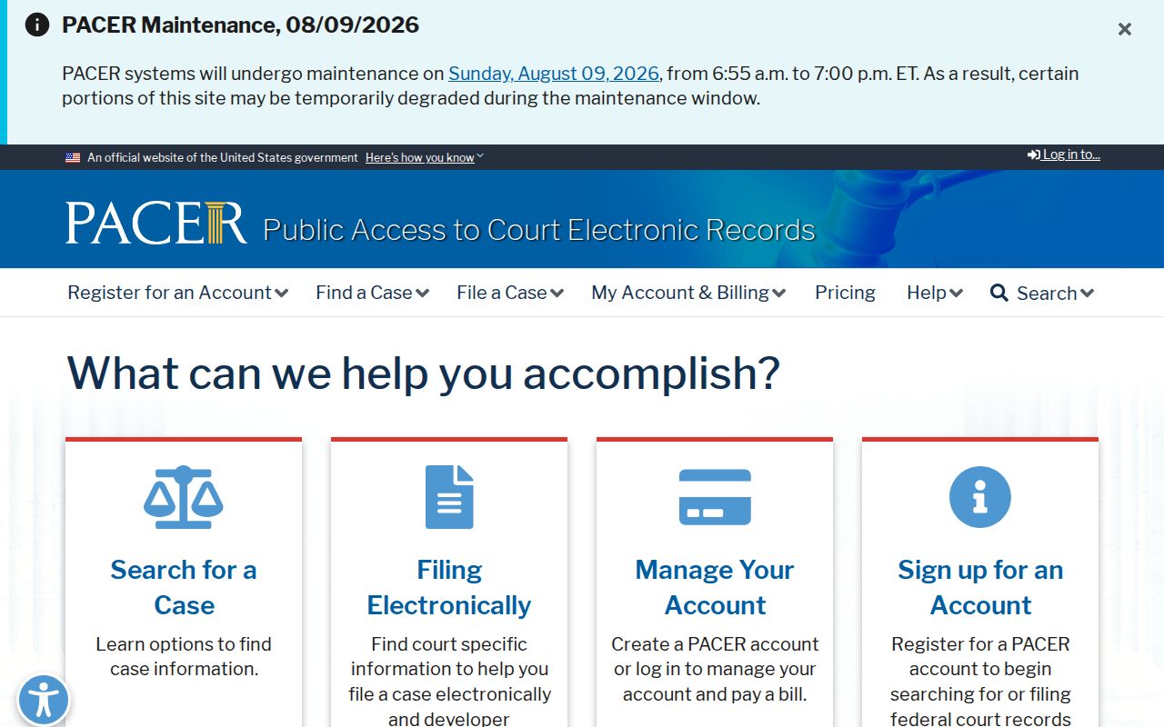 PACER search for federal criminal cases from Sabine County